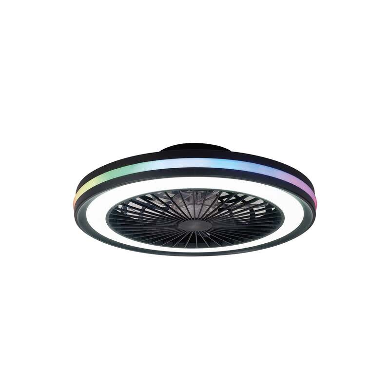 Mantra Iluminación LED-Deckenventilator Gamer schwarz 47 cm CCT RGB leise - 8435153282928