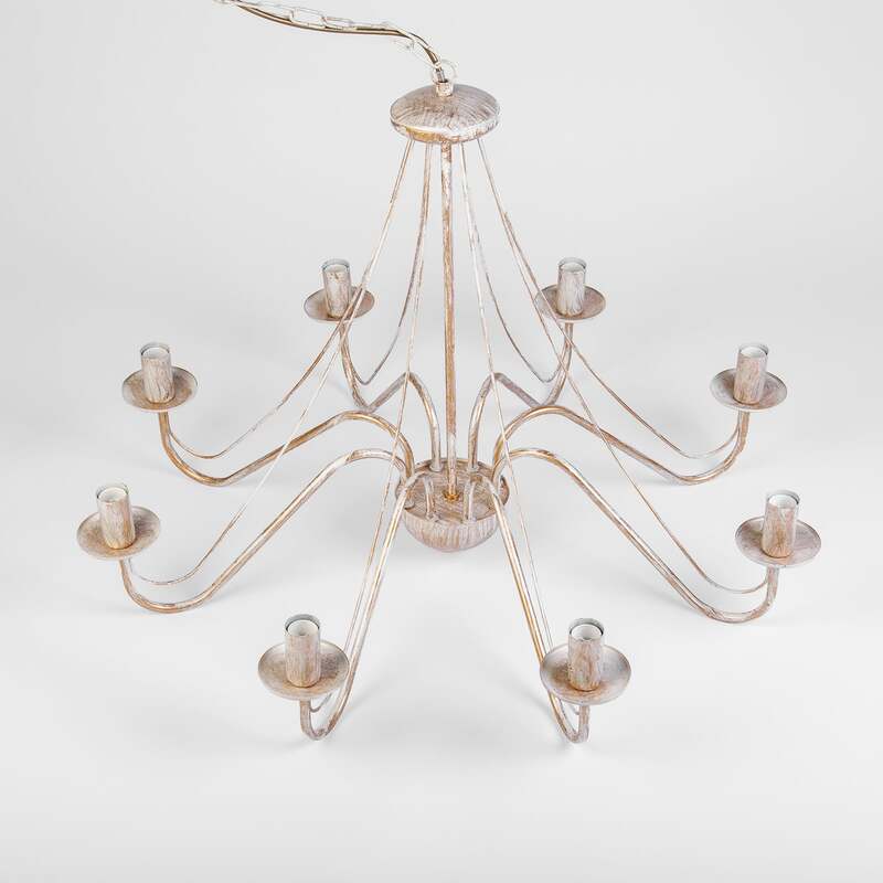 Kronleuchter Malbo Hängelampe Licht 8-flammig LED dimmbar weißgold Metall Ø77cm - 5902349238012