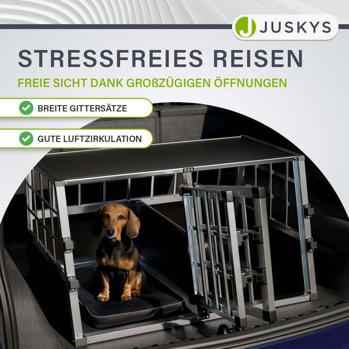 Hundebox Auto Hundetransportbox Alu für mittelgroße Hunde Kofferraum 89x70x51 cm - 4260304769447