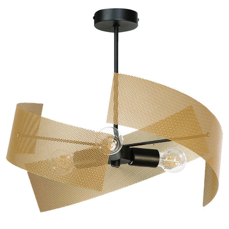 Euluna Deckenleuchte Moira LED Lampe dimmbar goldfarben schwarz Ø47cm 3-flammig - 4251911787818