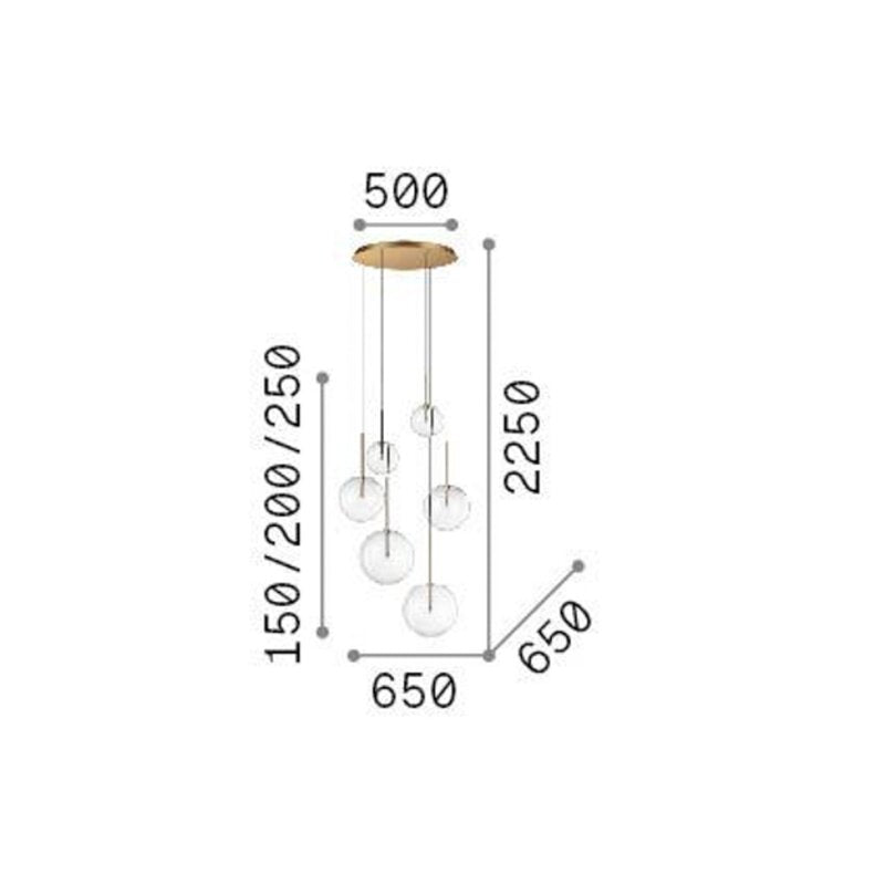 Ideal Lux Hängelampe Pendelleuchte Lampe messing Glas Metall Equinoxe - 8021696317243