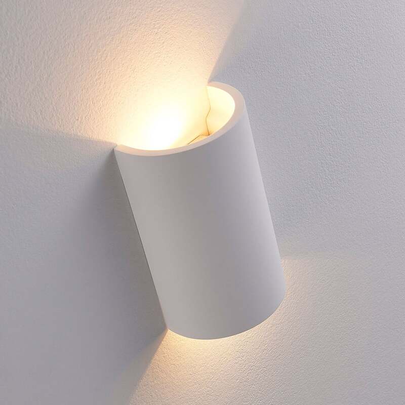 Lindby Wandleuchte Wandlampe Jenke LED Leuchte Gips weiß 16cm Höhe 10cm breit - 4251096535723
