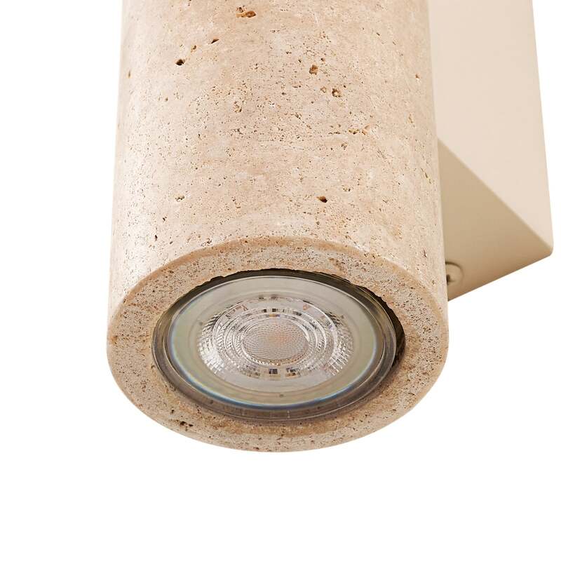 Lucande Wandleuchte Tavira Travertin Beige Up Down dimmbar 7x23x11 cm - 4255830902192