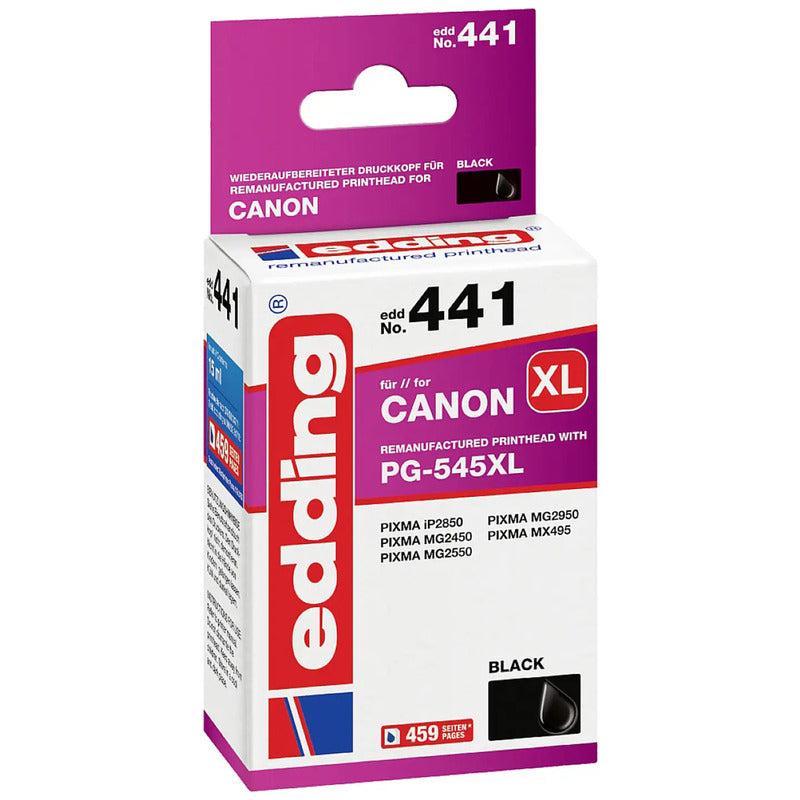 Edding Tintenpatrone Ersetzt Canon PG-545XL Kompatibel Schwarz EDD-441 18-441 - 4043023725280