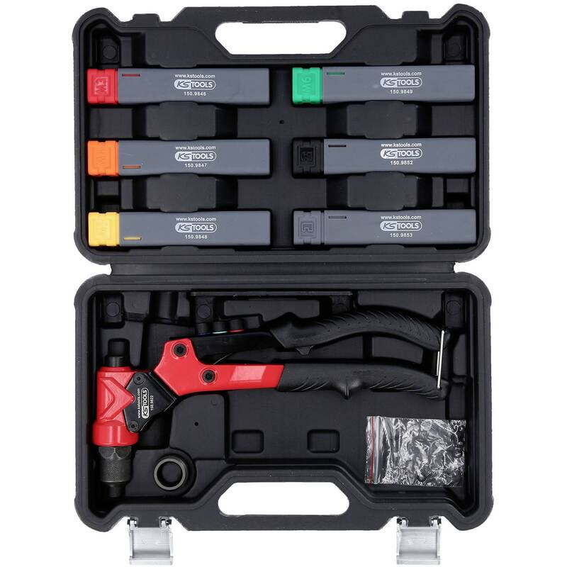 3 in 1 Handnietzangen-Satz drehbar 12-tlg. max. Nietdurchmesser 6,4 mm - 4042146884775
