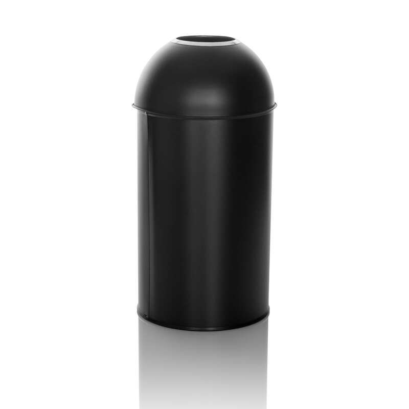 hjh OFFICE Abfallsammler Mülleimer CLEAN OR 50L schwarz matt Inneneimer Metall - 4064323035824