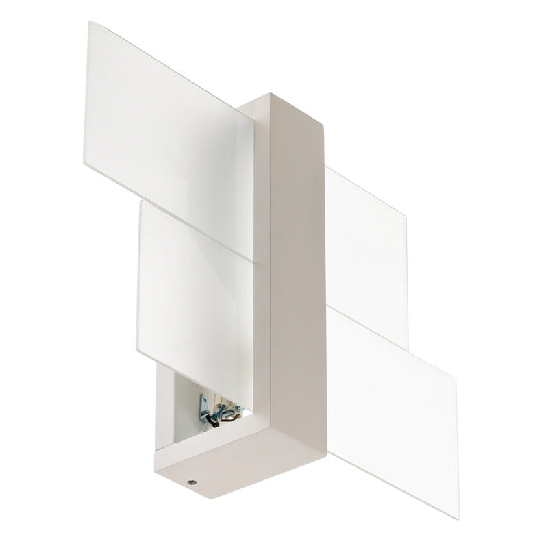Wandleuchte Wandlampe Glas weiß Shifted 1 Leuchte Beleuchtung Holz Modern - 8544060