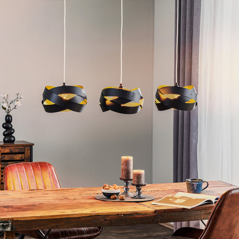 Hängeleuchte Tornado LED Pendelleuchte dimmbar 3-flammig schwarz 95x26cm - 5905563001868