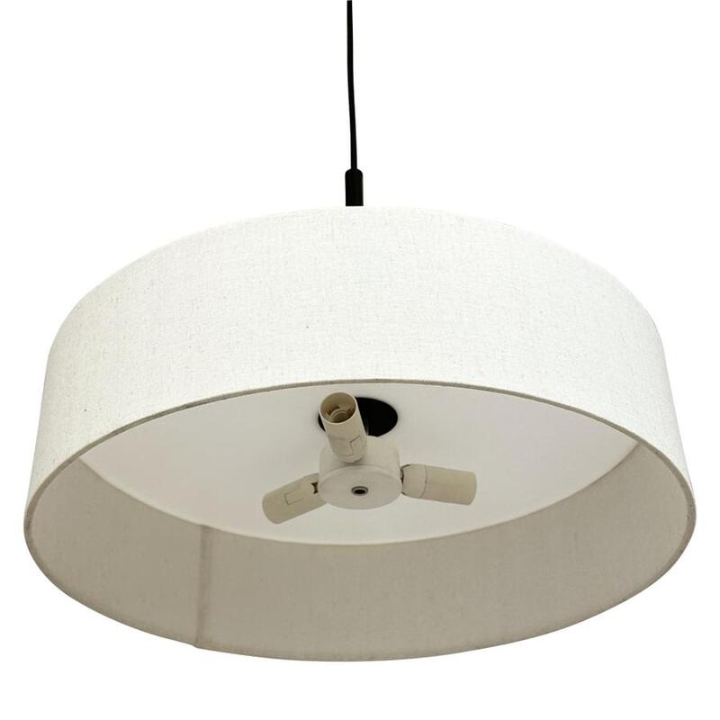 Dyberg Larsen Pendelleuchte Hängelampe Calix Stoffschirm Natur Schwarz 3-flg 757 - 5704709091400