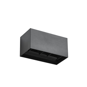 B-Ware Lindby Außenwandleuchte Nivar LED Wandleuchte Gartenlampe schwarz 20cm IP54