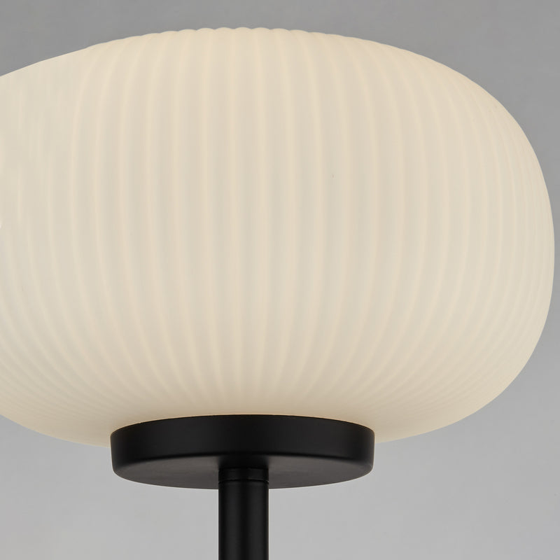 Searchlight Stehleuchte Lumina Standlampe Wohnzimmer Glas Schirm Weiß Modern134 - 5053423168234