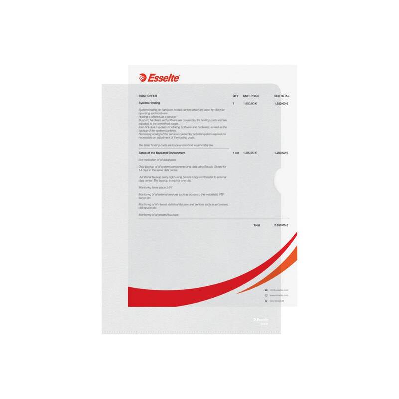 ESSELTE LEITZ L-förmiger Ordner Standard Plus A4 40 Blätter transparent 100 st. - 4001536548321