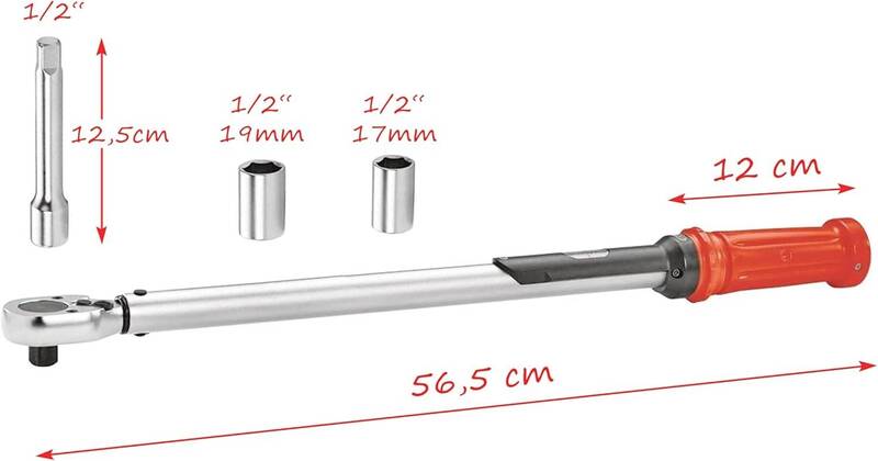 KFZ-Drehmomentschlüssel Set 1/2" 40-210 Nm mit Knarre von Formula 565 mm - 4008153016561