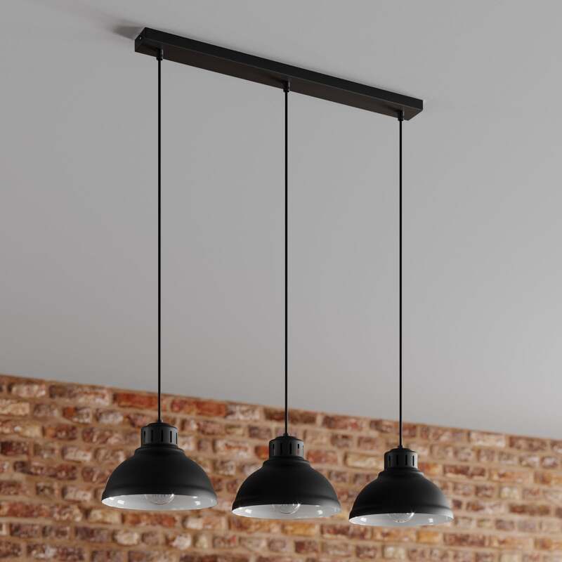 Euluna Hängeleuchte Sven LED Pendelleuchte dimmbar schwarz 3-flammig 75x21cm - 5907565990836