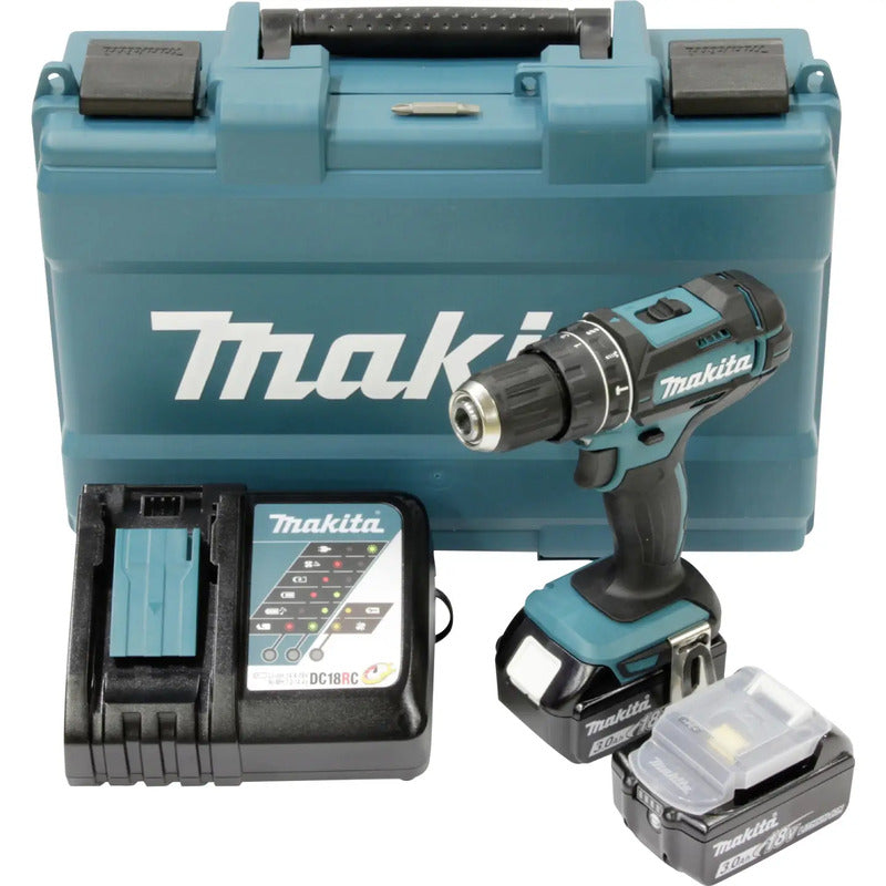 Makita Akku-Schlagbohrschrauber DHP482RFE 18V 3,0Ah Li-Ion 2 Akkus Ladegerät 78W - 0088381804646
