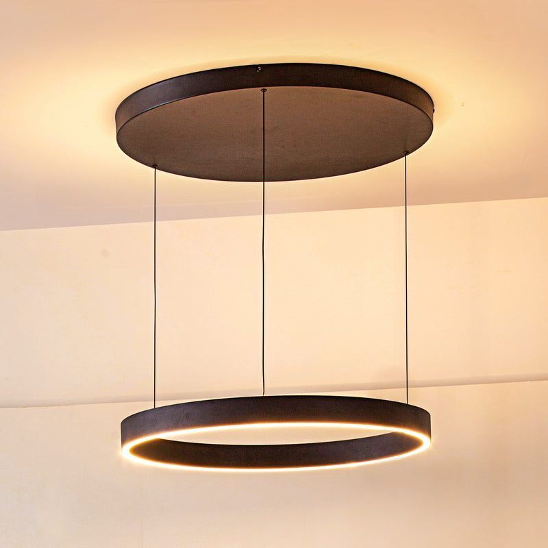 Lucande LED Hängeleuchte Pendelleuchte Lampe schwarz Eisen Ø 60 cm dimmbar - 4251911765830