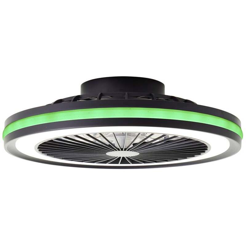Brilliant LED Deckenleuchte Lampe Schwarz Rund Ventilator Fernbedienung Palmero - 4004353425189
