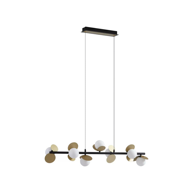 Lucande Pendelleuchte Hängeleuchte Pallo LED Glas schwarz gold Esszimmer dimmbar - 4251911775884
