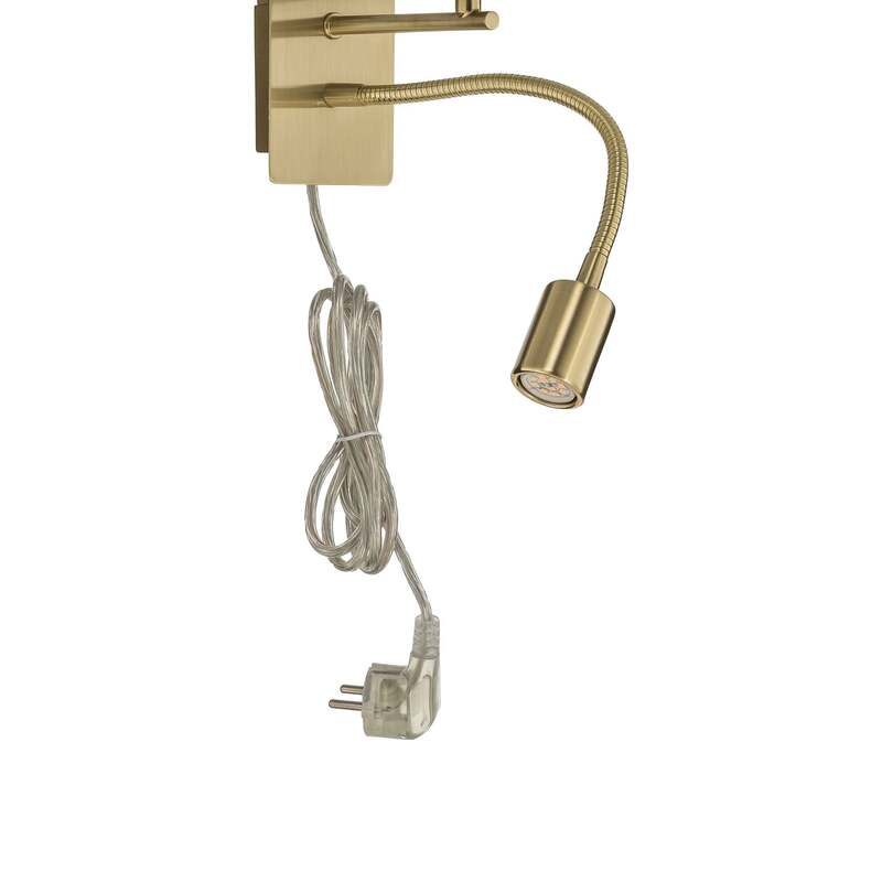Lindby Wandlampe Leselampe Florens LED Wandleuchte Lampe messing weiß 18x24cm - 4251096521337