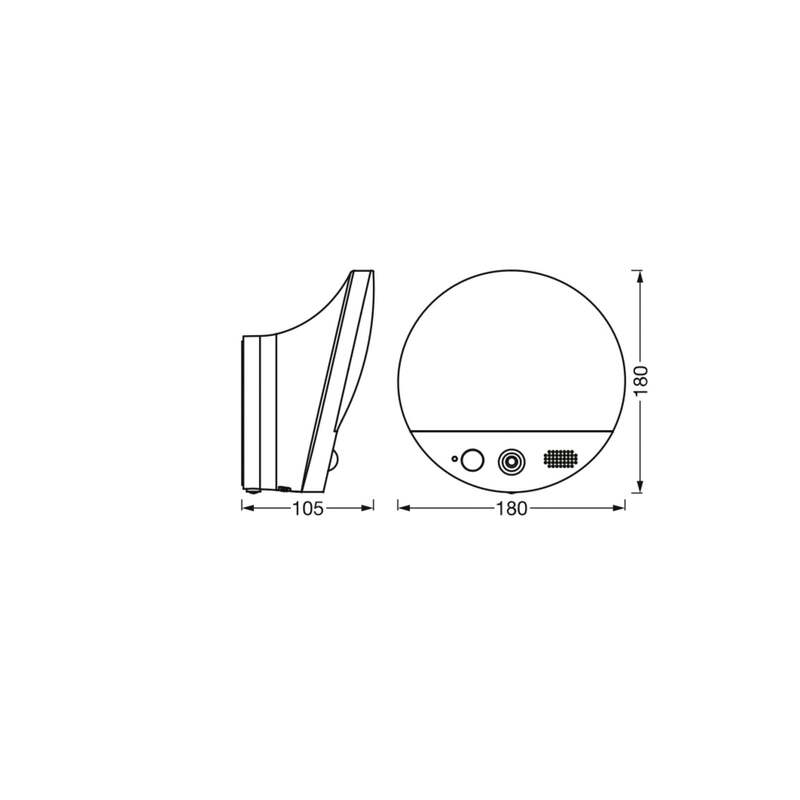 OSRAM SMART+ Außenwandleuchte ROUND LED Gartenlampe Kamera Sensor grau IP44 - 4099854474910