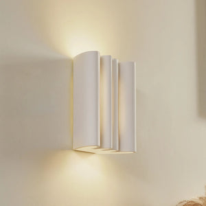 B-Ware Lindby Wandleuchte Novali LED Wandlampe Gips dimmbar weiß 26cm 2-flammig