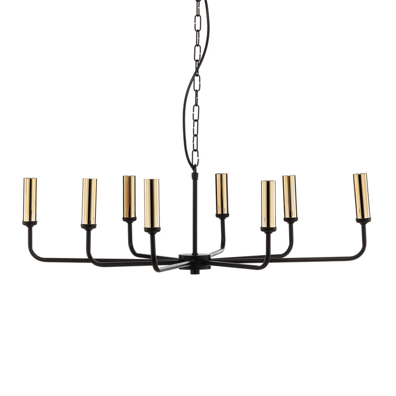 Ampli Kronleuchter Leuchte schwarz gold 8-flammig Deckenleuchte Hängeleuchte E14 - 5905563001288