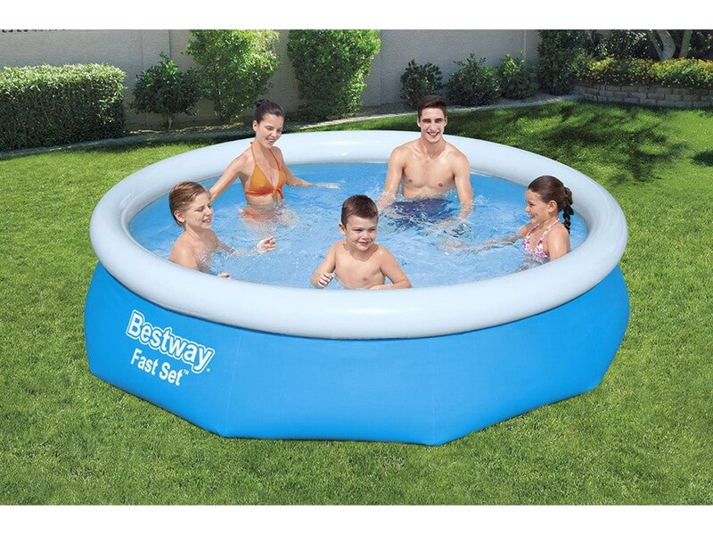Bestway Fast Set Pool Ø305cm x 76cm Rund Blau Schwimmbadpool Gartenpool Set - 6942138951295