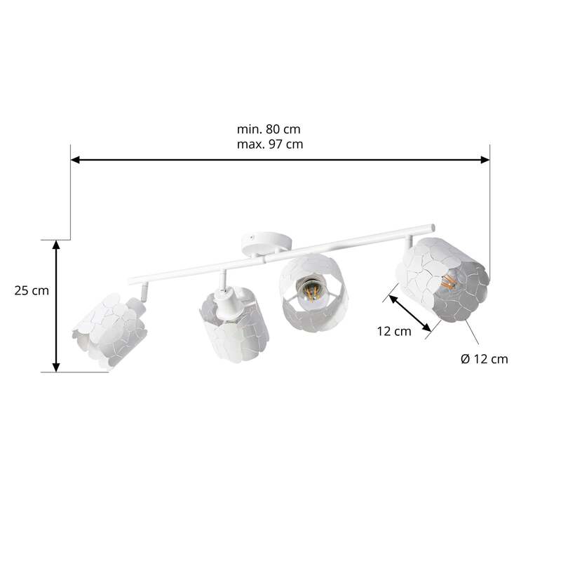 Lindby Deckenleuchte Aralena LED Lampe 4-flammig dimmbar weiß 97x12cm - 4251911786293