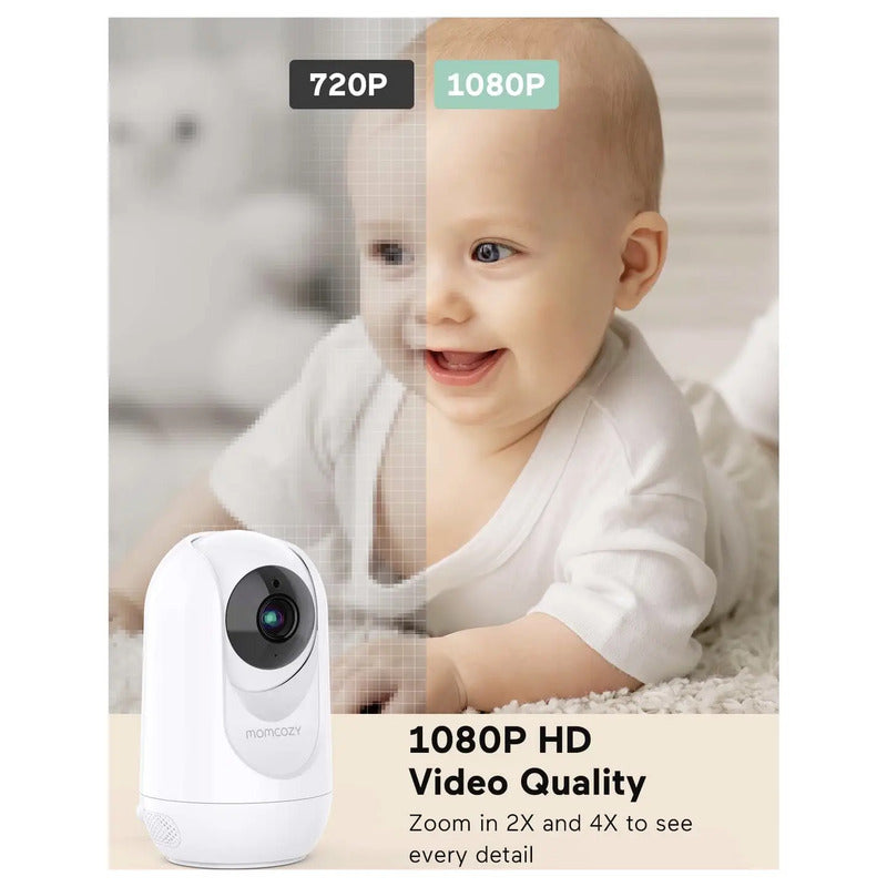 Momcozy Babyphone Babymonitor mit Kamera BM007-WH12BA-A Full HD 5 Zoll weiß - 0647168301732
