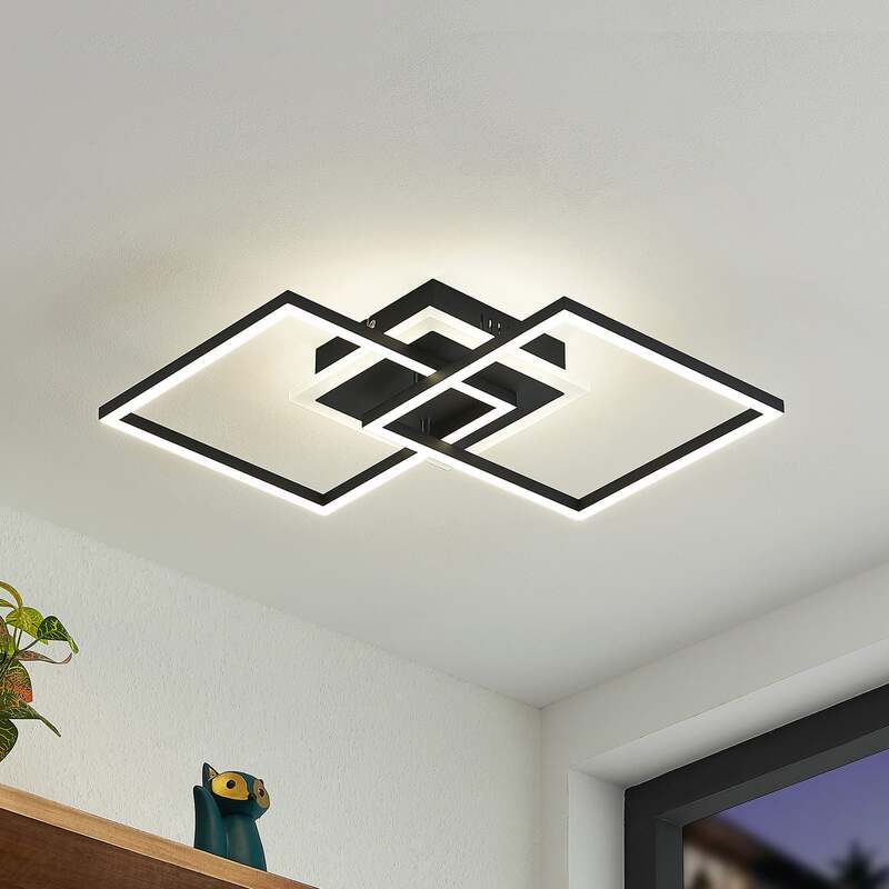 Lindby Deckenlampe Fjardo LED Lampe dimmbar CCT Fernbedienung schwarz - 4251911705652