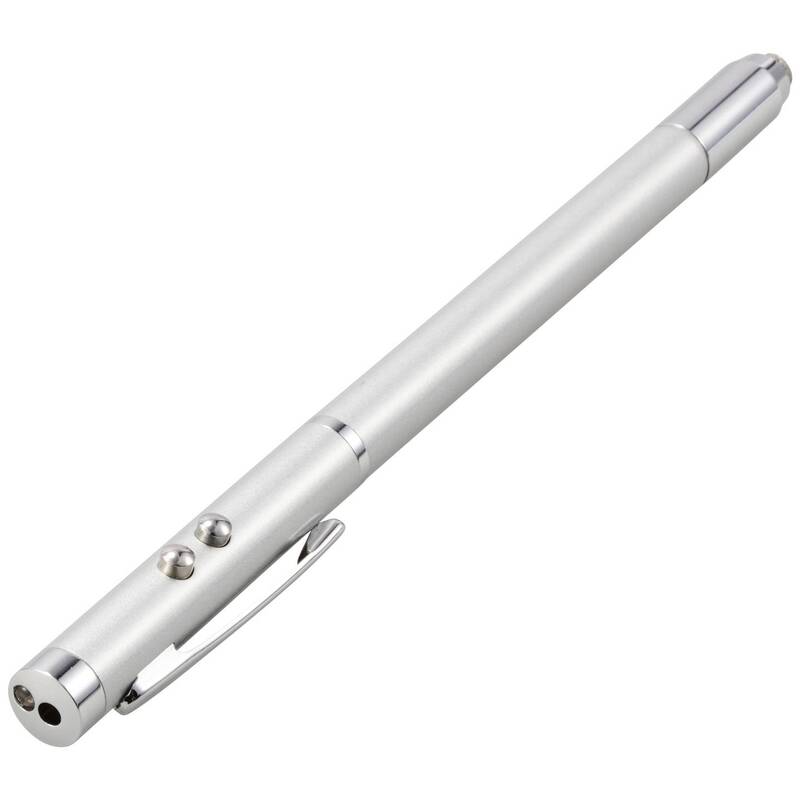 Renkforce Laserpointer Eingabestift Kugelschreiber LED Taschenlampe rot 100m - 4064161310213