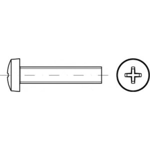 B-Ware TOOLCRAFT Linsenzylinderschrauben Flachkopf Kreuzschlitz M4x12mm 2000 St