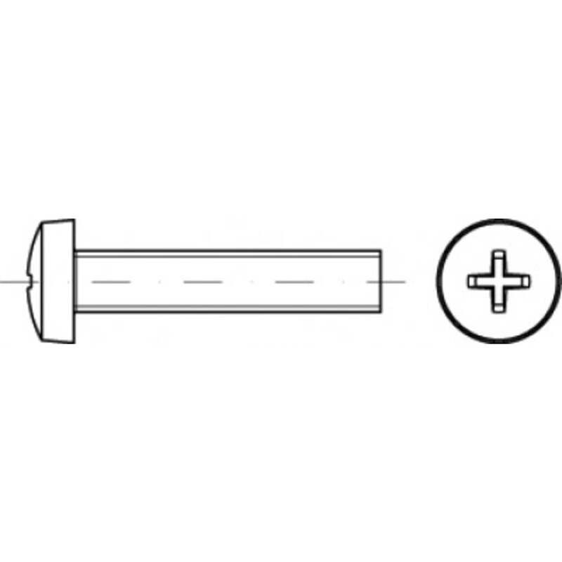 TOOLCRAFT Linsenzylinderschrauben Flachkopf Kreuzschlitz M4x12mm 2000 St - 4043952549728