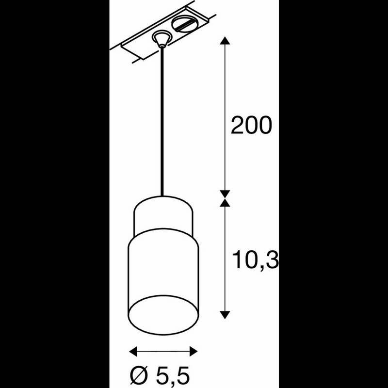 SLV PURI 2.0 Tube 1~ Pendelleuchte Hängeleuchte GU10 P Deckenleuchte Schwarz - 4024163294720