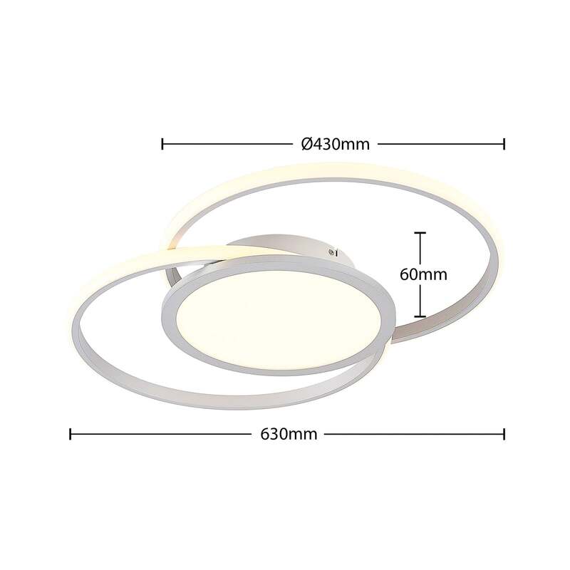 Lucande Deckenlampe LED Senne dimmbar silber Aluminium 63cm Leuchte Licht - 4251096597639