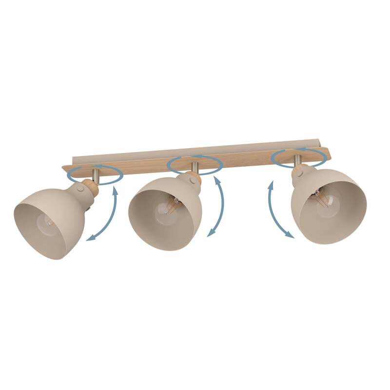 Eglo Deckenleuchte Lampe Arrecife LED dimmbar 3-flammig sand braun 74,5x14,5cm - 9008606262045