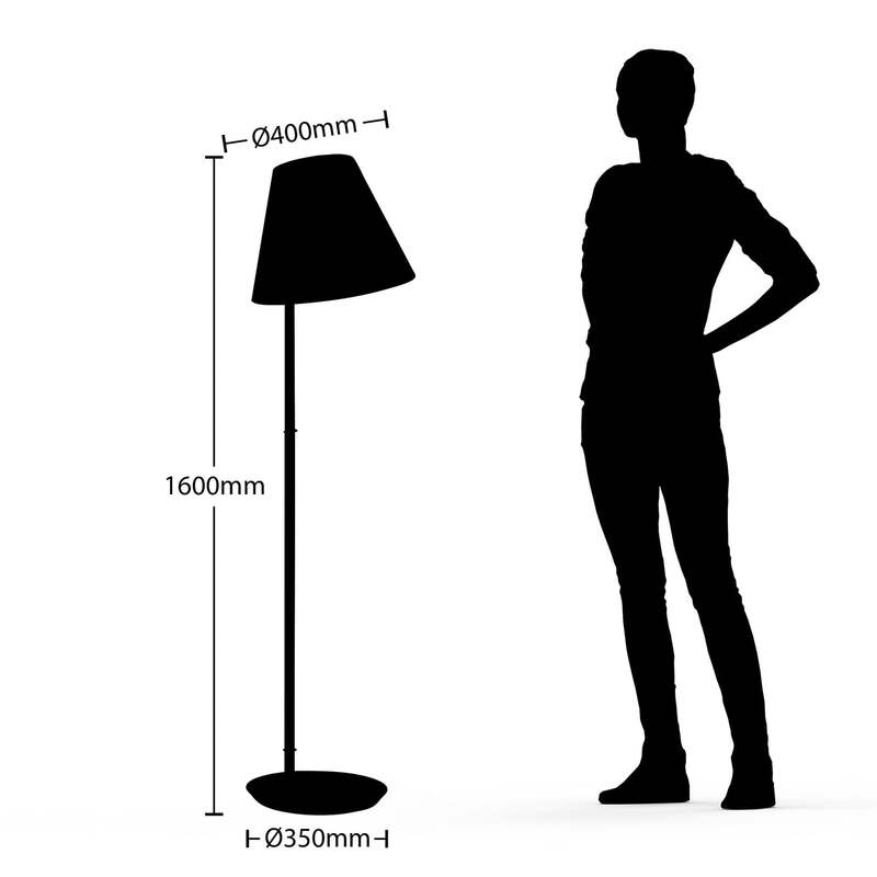 Lucande Stehleuchte Jinda LED Lampe Leuchte E27 weiß Holz 160cm Höhe 40cm - 4251096593457