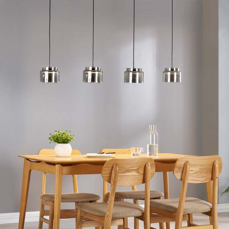 Lucande Diano Hängeleuchte rauchgrau LED Deckenlampe Deckenleuchte Lampe 4-flg - 4251911767407