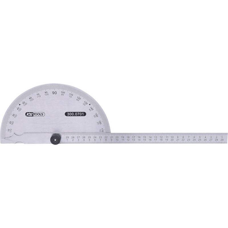 KS Tools Winkelmesser 180° Edelstahl präzise Messung 400mm schwarz graviert - 4042146067741