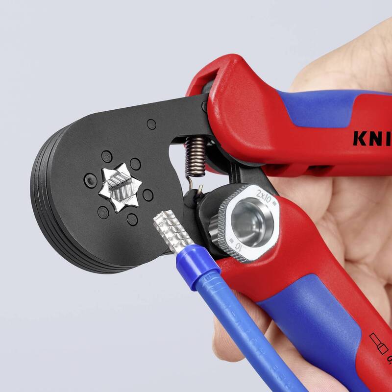 Knipex Crimpzange Aderendhülsen 0,08 bis 16 mm² Crimpwerkzeug 180mm brüniert - 4003773041474