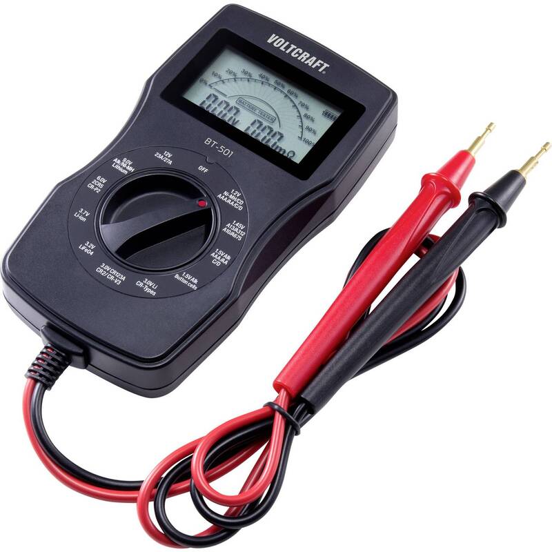 Voltcraft Batterietester BT-501 Batterie Messgerät für 1,2V bis 12V Akkus 76mm - 4053199930128
