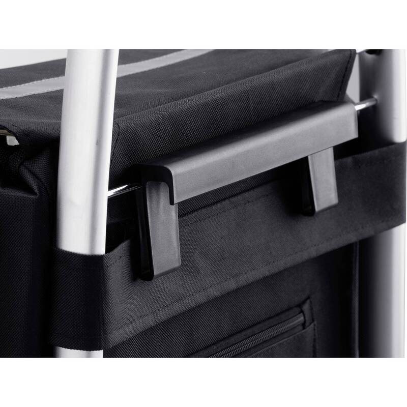 Metafranc Einkaufstrolley Einkaufswagen Aluminium schwarz 59l 20kg 47x46cm 108cm - 4004646203975