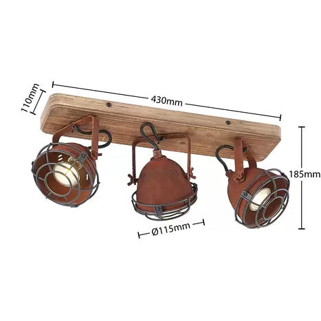 Lindby Deckenlampe Deckenleuchte Farovi LED Strahler dimmbar schwarz 44cm 3-flg - 4251096596120
