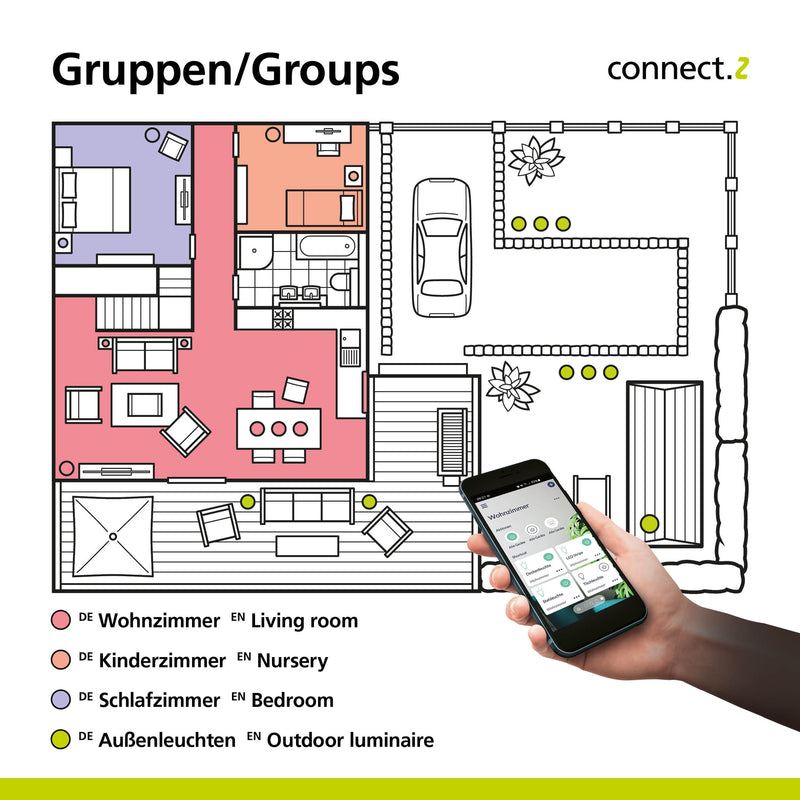 Smart-ZIG-LED-Deckenlampe Anchorena-Z 123 cm RGB CCT dimmbar Eglo Holz - 9008606243662