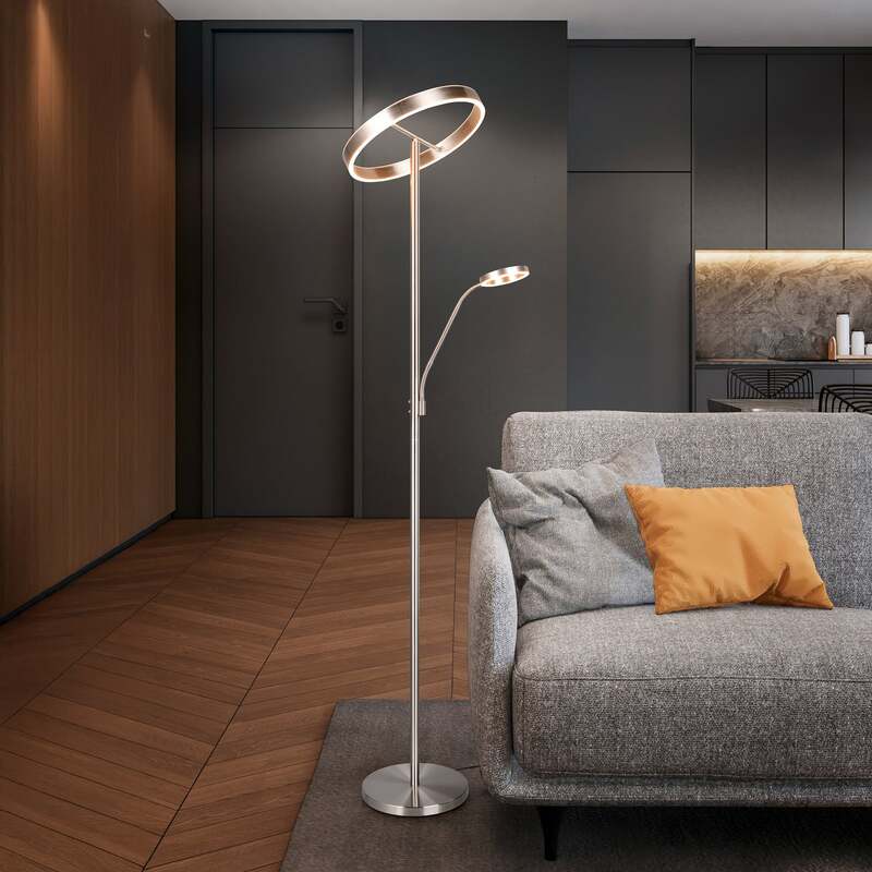 TRIO LIGHTING LED Stehlampe Leuchte Willis nickel Metall CCT Dimmer 180 cm288 - 4017807618129
