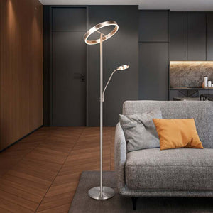 B-Ware Trio Lighting Led Stehlampe Leuchte Willis Nickel Metall Cct Dimmer 180 Cm