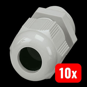 B-Ware Kabelverschraubung M25 Kunststoff lichtgrau IP68 5 Stück Klemm-Ø 11-17mm 1417654