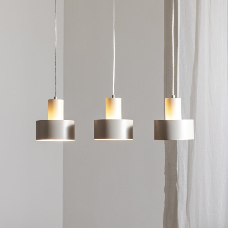 Hängeleuchte Rif 3 Hängeleuchte Pendellampe taupe 3-flammig linear Stahl - 5902846810698