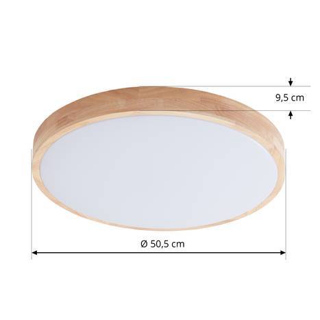 Lindby Innes LED-Deckenleuchte Deckenlampe Deckenlicht Lampe Holz Ø50,5cm Smart - 4251911766912