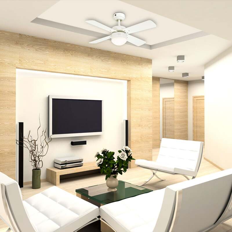Westinghouse Deckenventilator Colosseum mit LED weiß ahorn 90cm Fernbedienung - 4895105608895